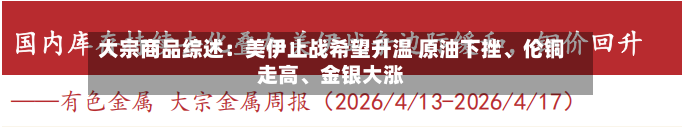 大宗商品综述：美伊止战希望升温 原油下挫、伦铜走高、金银大涨