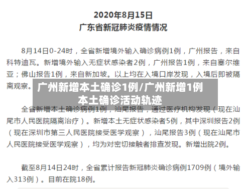 广州新增本土确诊1例/广州新增1例本土确诊活动轨迹
