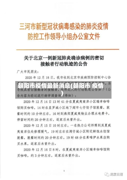 朝阳市疫情最新消息(朝阳市 疫情)