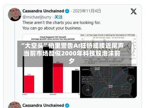 “大空头”伯里警告AI狂热或接近尾声 当前市场酷似2000年科技股泡沫前夕