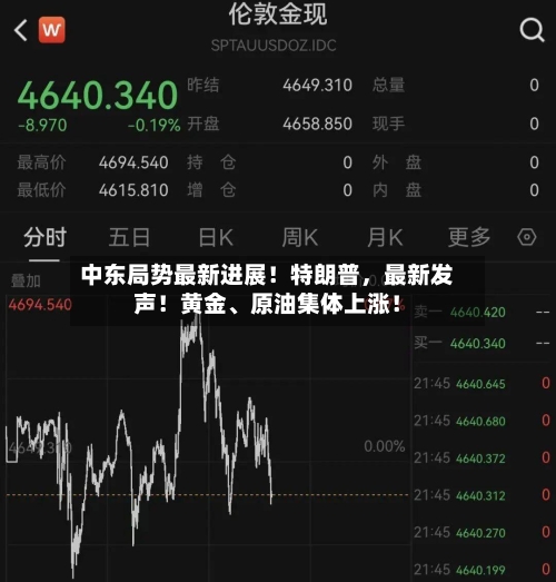 中东局势最新进展！特朗普，最新发声！黄金	、原油集体上涨！-第3张图片