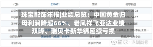 珠宝配饰年报|业绩总览：中国黄金归母利润降超66%、老凤祥飞亚达业绩双降、瑞贝卡新华锦延续亏损