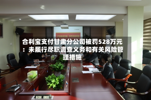 合利宝支付甘肃分公司被罚528万元：未履行尽职调查义务和有关风险管理措施