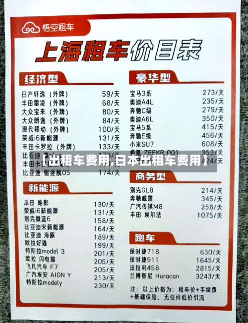 【出租车费用,日本出租车费用】