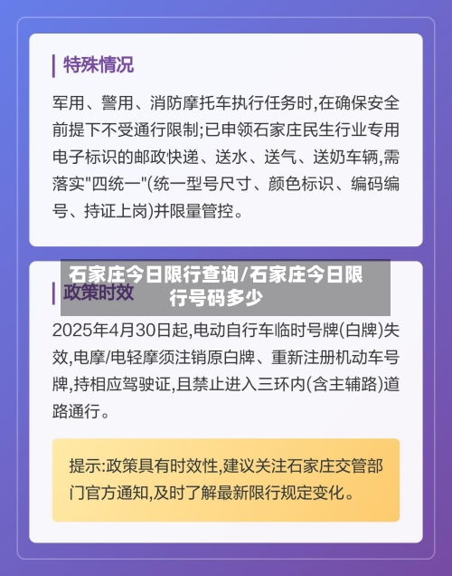 石家庄今日限行查询/石家庄今日限行号码多少-第2张图片