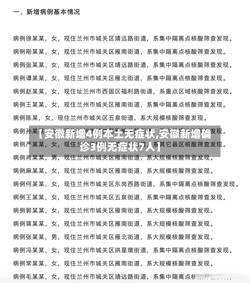 【安徽新增4例本土无症状,安徽新增确诊3例无症状7人】-第2张图片