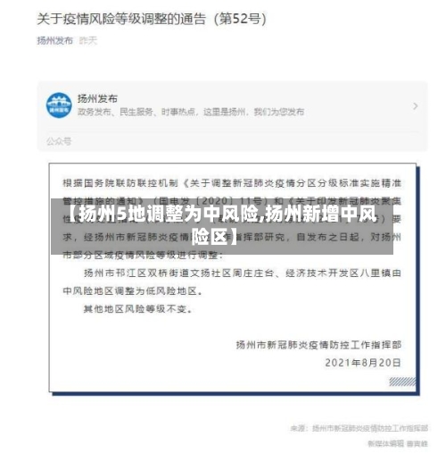【扬州5地调整为中风险,扬州新增中风险区】-第3张图片