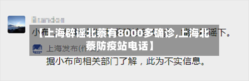 【上海辟谣北蔡有8000多确诊,上海北蔡防疫站电话】-第2张图片