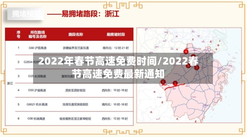 2022年春节高速免费时间/2022春节高速免费最新通知