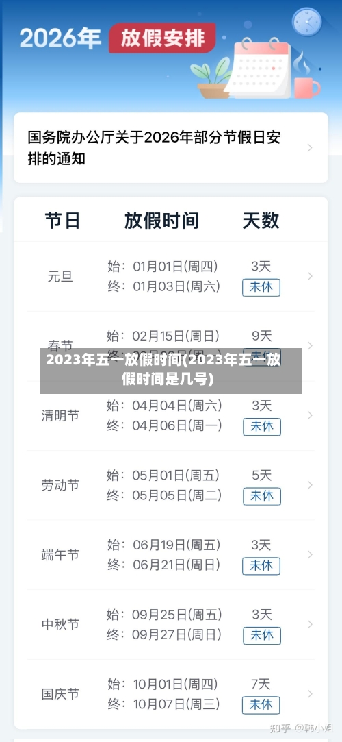 2023年五一放假时间(2023年五一放假时间是几号)-第3张图片