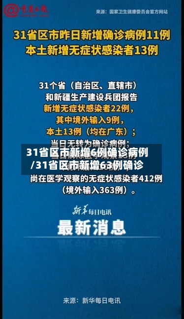31省区市新增6例确诊病例/31省区市新增63例确诊