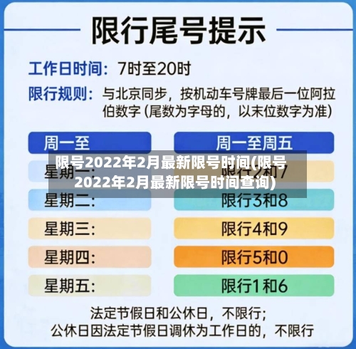 限号2022年2月最新限号时间(限号2022年2月最新限号时间查询)