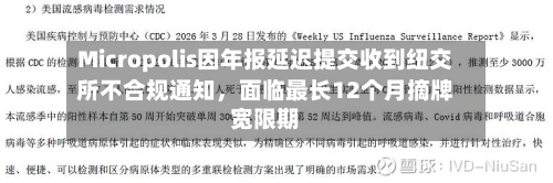 Micropolis因年报延迟提交收到纽交所不合规通知，面临最长12个月摘牌宽限期