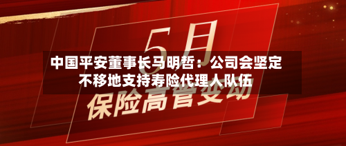中国平安董事长马明哲:公司会坚定不移地支持寿险代理人队伍-第2张图片
