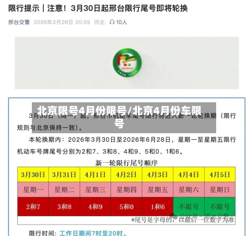 北京限号4月份限号/北京4月份车限号-第3张图片