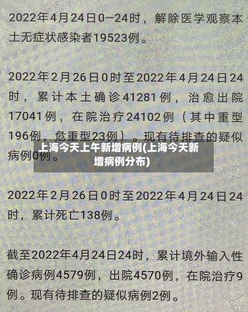 上海今天上午新增病例(上海今天新增病例分布)