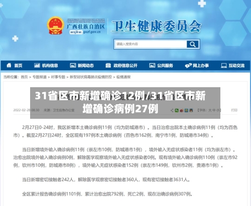 31省区市新增确诊12例/31省区市新增确诊病例27例-第2张图片